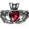 ALCHEMY GOTHIC Bague 'Claddagh By Night'
