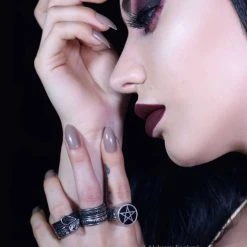 ALCHEMY GOTHIC Bague 'Demon Black & Angel White' -ALCHEMY GOTHIC shop bague demon black angel white 1 4