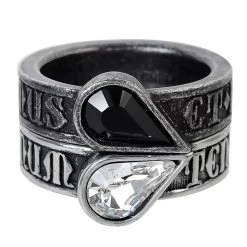 ALCHEMY GOTHIC Bague 'Twin Heart Promise'
