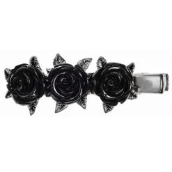 ALCHEMY GOTHIC Barrette à Cheveux 'Wild Black Rose' 8 ALCHEMY GOTHIC Barrette à Cheveux 'Wild Black Rose' -ALCHEMY GOTHIC shop barrette a cheveux wild black rose 1 2