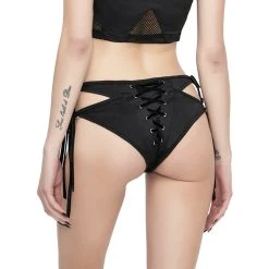 DEVIL FASHION Bas De Bikini 'Nimue' Noir -ALCHEMY GOTHIC shop bas de bikini nimue noir 2