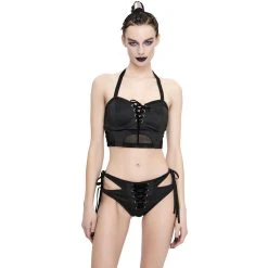 DEVIL FASHION Bas De Bikini 'Nimue' Noir -ALCHEMY GOTHIC shop bas de bikini nimue noir 6