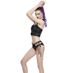 DEVIL FASHION Bas De Bikini 'Nimue' Noir -ALCHEMY GOTHIC shop bas de bikini nimue noir 7
