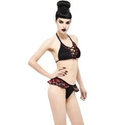 DEVIL FASHION Bas De Bikini 'Scotish' Noir Et Tartan Rouge 22 DEVIL FASHION Bas De Bikini 'Scotish' Noir Et Tartan Rouge -ALCHEMY GOTHIC shop bas de bikini scotish noir et tartan rouge 4