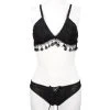 DEVIL FASHION Bikini 'Gothic Tassel' Noir -ALCHEMY GOTHIC shop bikini gothic tassel noir