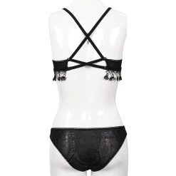 DEVIL FASHION Bikini 'Gothic Tassel' Noir -ALCHEMY GOTHIC shop bikini gothic tassel noir 13
