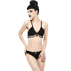 DEVIL FASHION Bikini 'Gothic Tassel' Noir -ALCHEMY GOTHIC shop bikini gothic tassel noir 7