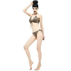 DEVIL FASHION Bikini Léopard Beige -ALCHEMY GOTHIC shop bikini leopard beige 6
