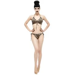 DEVIL FASHION Bikini Léopard Beige -ALCHEMY GOTHIC shop bikini leopard beige 8