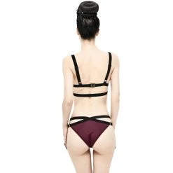 DEVIL FASHION Bikini 'Narcissa' Bordeaux Et Noir -ALCHEMY GOTHIC shop bikini narcissa bordeaux et noir 2