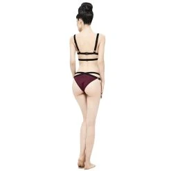 DEVIL FASHION Bikini 'Narcissa' Bordeaux Et Noir -ALCHEMY GOTHIC shop bikini narcissa bordeaux et noir 8