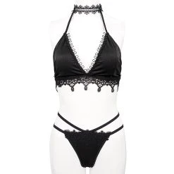 DEVIL FASHION Bikini 'Narcissa' Noir Avec Tour De Cou En Dentelle 32 DEVIL FASHION Bikini 'Narcissa' Noir Avec Tour De Cou En Dentelle -ALCHEMY GOTHIC shop bikini narcissa noir avec tour de cou en dentelle 11