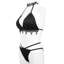 DEVIL FASHION Bikini 'Narcissa' Noir Avec Tour De Cou En Dentelle 34 DEVIL FASHION Bikini 'Narcissa' Noir Avec Tour De Cou En Dentelle -ALCHEMY GOTHIC shop bikini narcissa noir avec tour de cou en dentelle 13