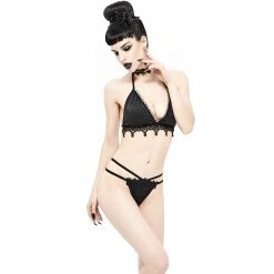 DEVIL FASHION Bikini 'Narcissa' Noir Avec Tour De Cou En Dentelle 23 DEVIL FASHION Bikini 'Narcissa' Noir Avec Tour De Cou En Dentelle -ALCHEMY GOTHIC shop bikini narcissa noir avec tour de cou en dentelle 2