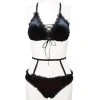 DEVIL FASHION Bikini 'Sexy Velvet' Noir Et Rouge