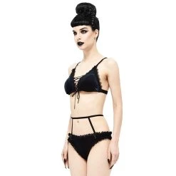 DEVIL FASHION Bikini 'Sexy Velvet' Noir Et Rouge 23 DEVIL FASHION Bikini 'Sexy Velvet' Noir Et Rouge -ALCHEMY GOTHIC shop bikini sexy velvet noir et rouge 4