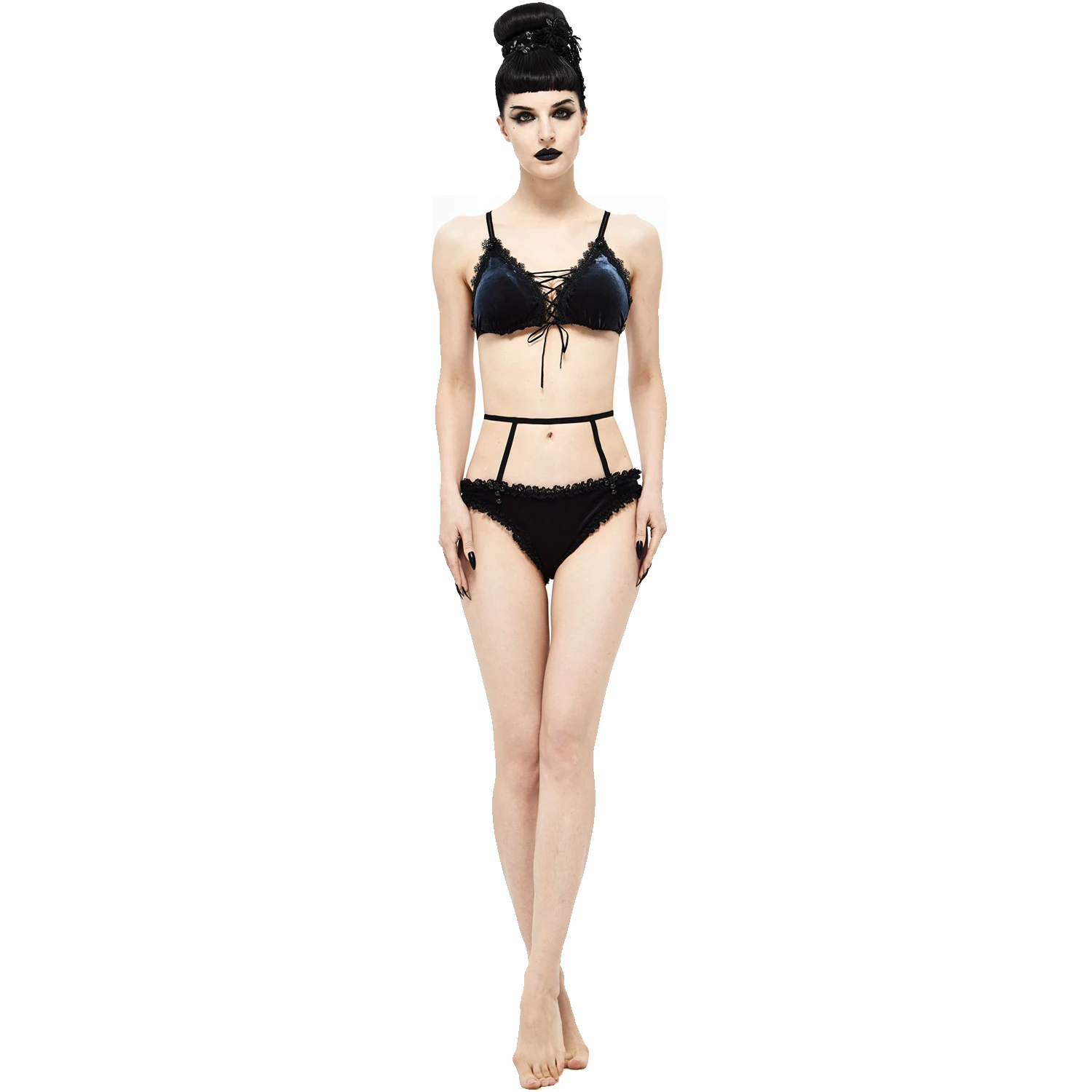 DEVIL FASHION Bikini 'Sexy Velvet' Noir Et Rouge 8 DEVIL FASHION Bikini 'Sexy Velvet' Noir Et Rouge – Image 6