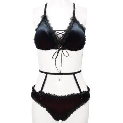 DEVIL FASHION Bikini 'Sexy Velvet' Noir Et Rouge 27 DEVIL FASHION Bikini 'Sexy Velvet' Noir Et Rouge -ALCHEMY GOTHIC shop bikini sexy velvet noir et rouge 8