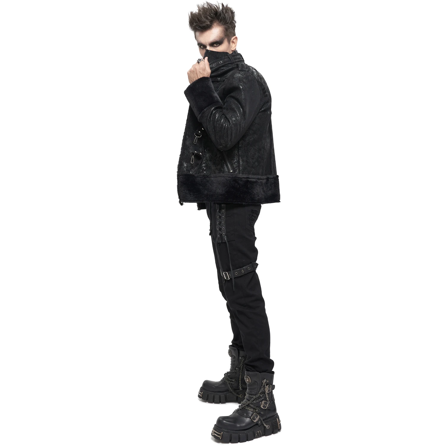 DEVIL FASHION Blouson 'Jarlan' En Simili Cuir Noir 15 DEVIL FASHION Blouson 'Jarlan' En Simili Cuir Noir – Image 13