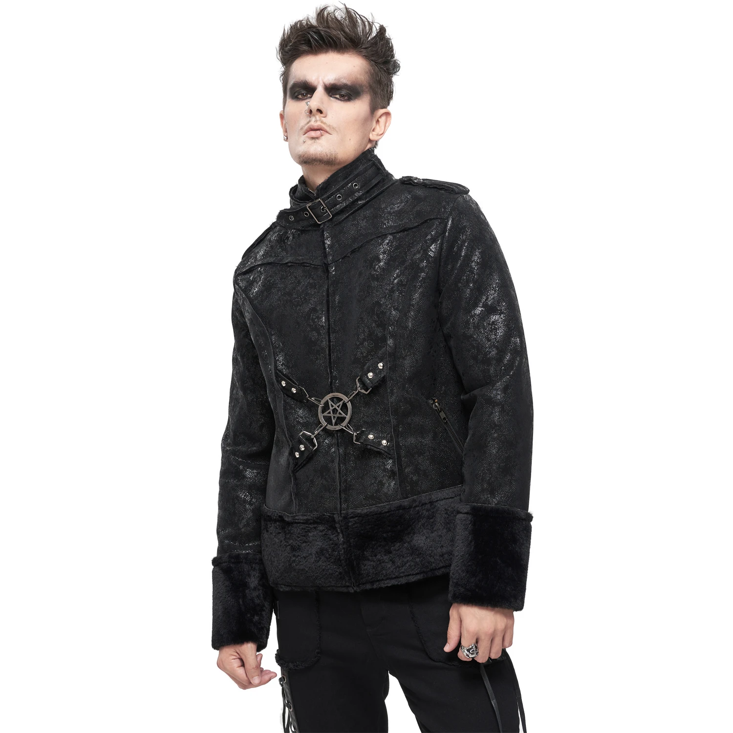 DEVIL FASHION Blouson 'Jarlan' En Simili Cuir Noir 6 DEVIL FASHION Blouson 'Jarlan' En Simili Cuir Noir – Image 4