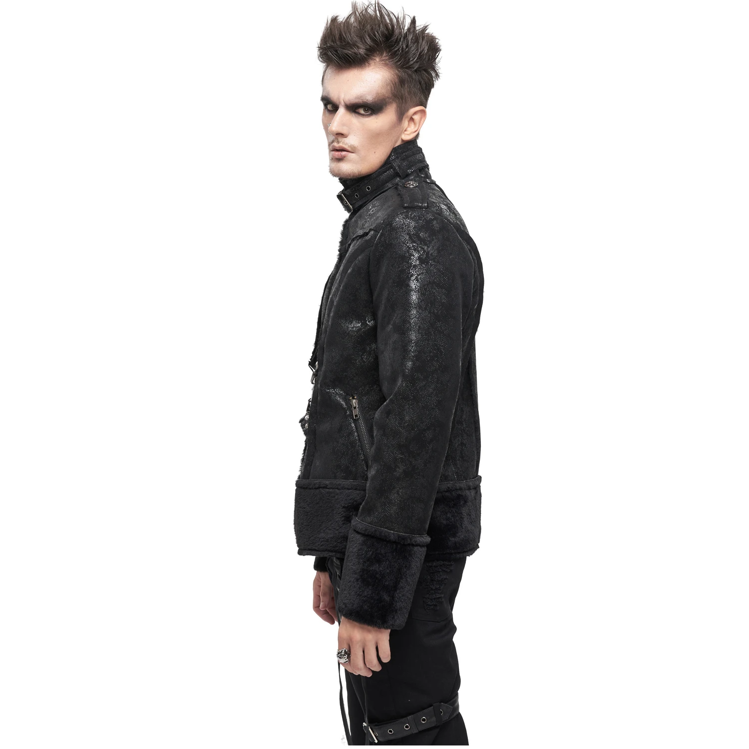 DEVIL FASHION Blouson 'Jarlan' En Simili Cuir Noir 7 DEVIL FASHION Blouson 'Jarlan' En Simili Cuir Noir – Image 5