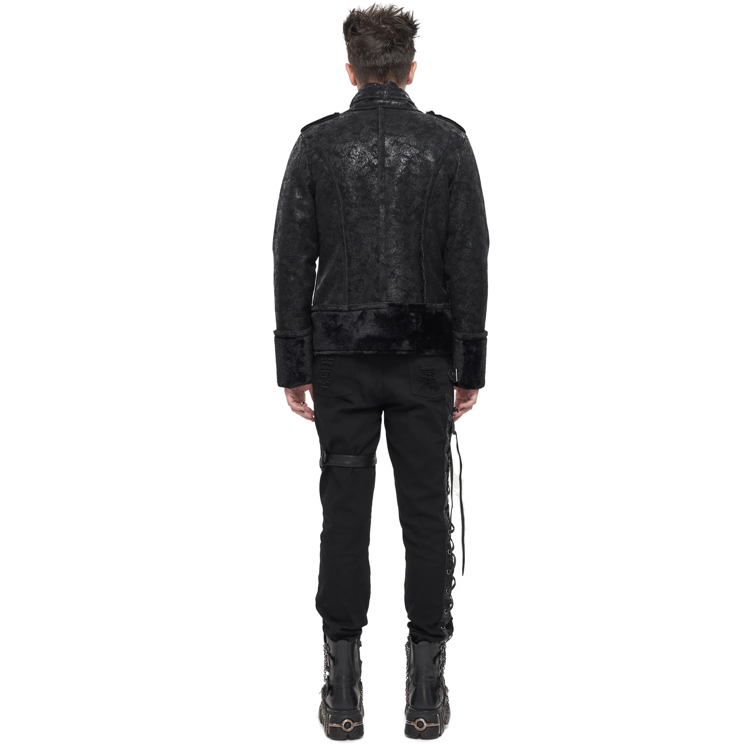 DEVIL FASHION Blouson 'Jarlan' En Simili Cuir Noir 10 DEVIL FASHION Blouson 'Jarlan' En Simili Cuir Noir – Image 8
