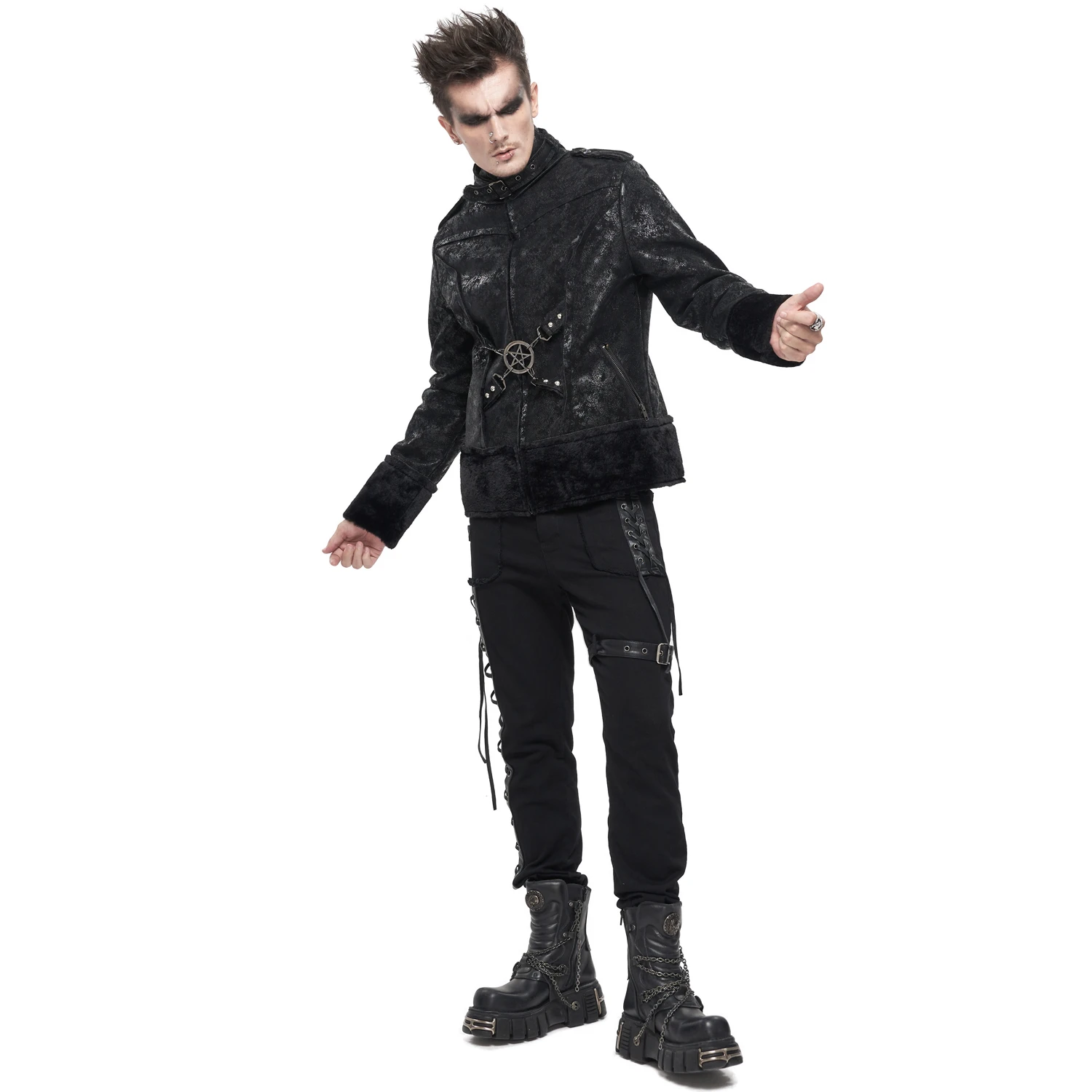 DEVIL FASHION Blouson 'Jarlan' En Simili Cuir Noir 12 DEVIL FASHION Blouson 'Jarlan' En Simili Cuir Noir – Image 10