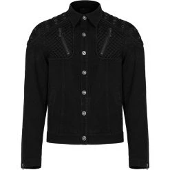 PUNK RAVE Blouson 'Punk Ragged' En Jean Noir