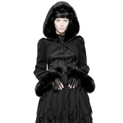 Pyon Pyon Boléro Gothic Lolita 'Melissa' Noir à Capuche -ALCHEMY GOTHIC shop bolero gothic lolita melissa noir a capuche 3