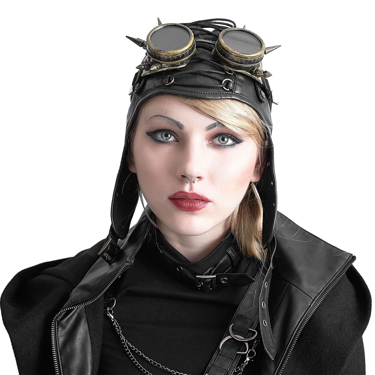 PUNK RAVE Bonnet D'Aviateur 'Bunker Bomber' Noir 4 PUNK RAVE Bonnet D'Aviateur 'Bunker Bomber' Noir – Image 2