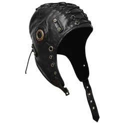 PUNK RAVE Bonnet D'Aviateur 'Bunker Bomber' Noir 19 PUNK RAVE Bonnet D'Aviateur 'Bunker Bomber' Noir -ALCHEMY GOTHIC shop bonnet d aviateur bunker bomber noir 6