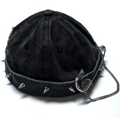 PUNK RAVE Bonnet 'Landlord' Noir -ALCHEMY GOTHIC shop bonnet landlord noir 10