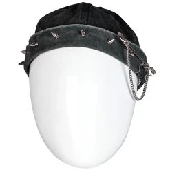 PUNK RAVE Bonnet 'Landlord' Noir -ALCHEMY GOTHIC shop bonnet landlord noir 6