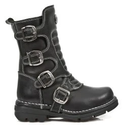 Bottes Enfants New Rock Kid En Cuir Itali Noir