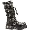 Bottes Hautes New Rock Metallic En Cuir Antic Et... -ALCHEMY GOTHIC shop bottes hautes new rock metallic en cuir antic et nomada noirs