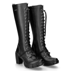 Bottes Hautes New Rock Trail En Cuir Vegan Noir -ALCHEMY GOTHIC shop bottes hautes new rock trail en cuir vegan noir 7