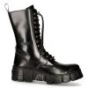 Bottes Hautes New Rock Wall En Cuir Antik Noires