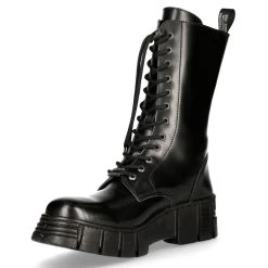 Bottes Hautes New Rock Wall En Cuir Antik Noires -ALCHEMY GOTHIC shop bottes hautes new rock wall en cuir antik noires 3