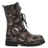 Bottes New Rock Comfort Light En Cuir Vintage Flower...