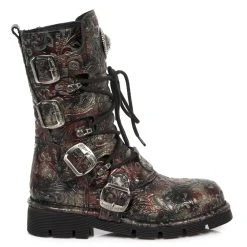 Bottes New Rock Comfort Light En Cuir Vintage Flower...