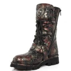 Bottes New Rock Comfort Light En Cuir Vintage Flower... 12 Bottes New Rock Comfort Light En Cuir Vintage Flower... -ALCHEMY GOTHIC shop bottes new rock comfort light en cuir vintage flower rouge 3