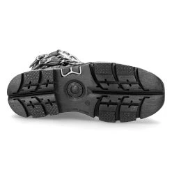 Bottes New Rock Metallic Itali Noir Et Skull En Cuir... -ALCHEMY GOTHIC shop bottes new rock metallic itali noir et skull en cuir noir verni avec clous et chaines 5