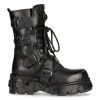 Bottes New Rock Metallic Oxido En Cuir Noir