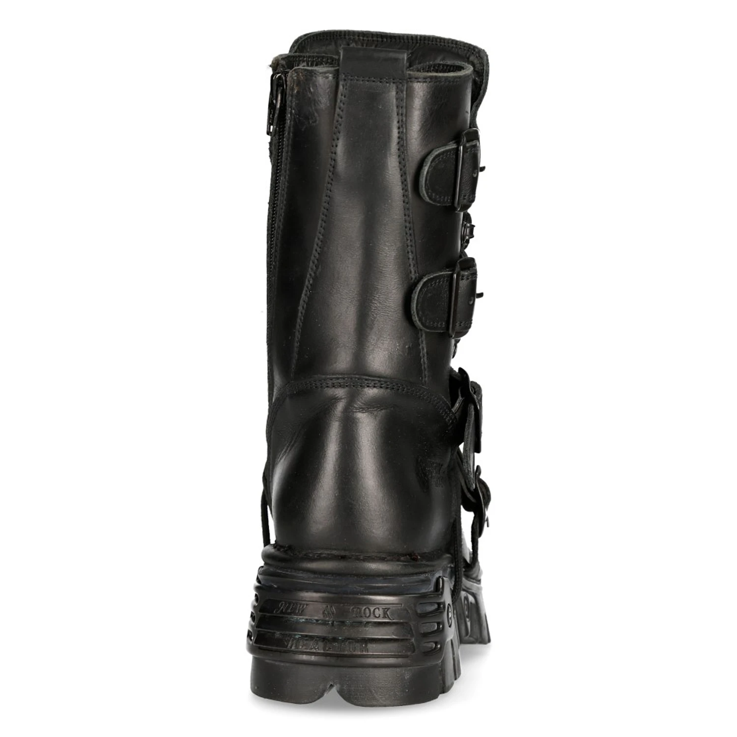 Bottes New Rock Metallic Oxido En Cuir Noir 7 Bottes New Rock Metallic Oxido En Cuir Noir – Image 5