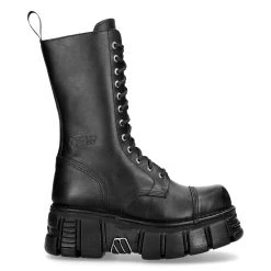 Bottes New Rock Newmili En Cuir Noir