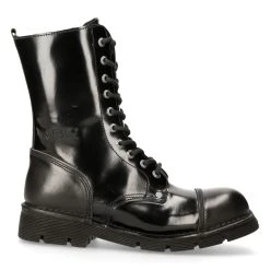 Bottes New Rock Newmili En Cuir Noir