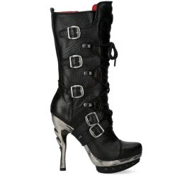 Bottes New Rock Punk En Cuir Nomada Noir