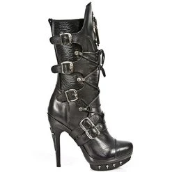 Bottes New Rock Punk En Cuir Nomada Noir
