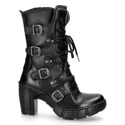 Bottes New Rock Trail En Cuir Vegan Noir