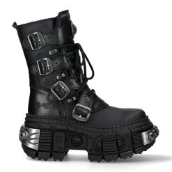 Bottes New Rock Wall En Cuir Itali Et Nomada Noirs